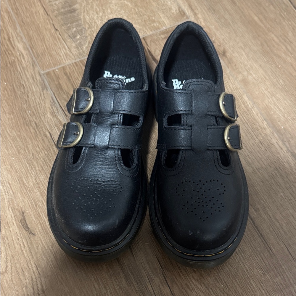 Dr. Martens Black Kids Dress Shoes with Double Buckle